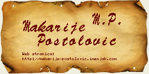 Makarije Postolović vizit kartica